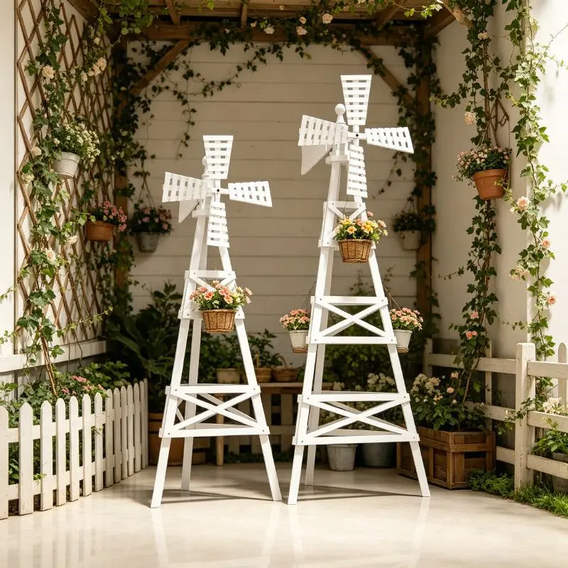 Decorative rose climbing vine shelf outdoor grape stand garden solid wood balcony flower stand