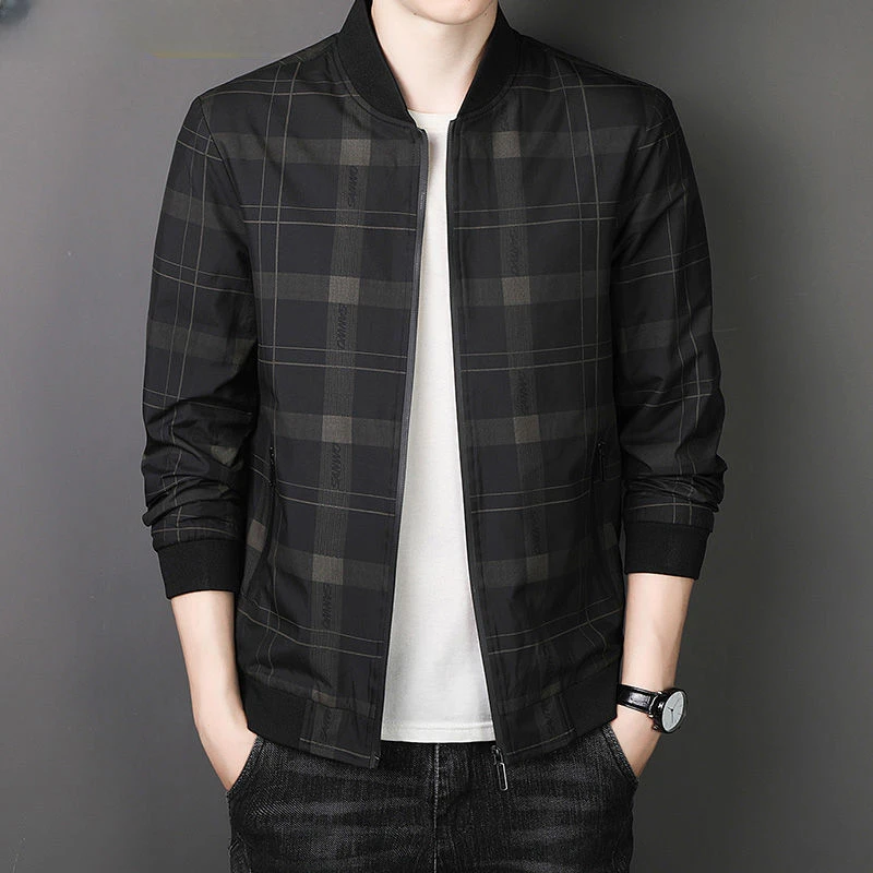 

2023 New Brand Casual Fashion Baseball Collar Spring and Autumn Men's Jacket Men's Fashion Jacket Solid Classic Trench Coat C78