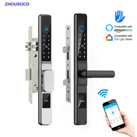 Ttlock App Smart Lock Electronic Biometric Fingerprint Locks Keyless Outdoor Waterproof Aluminum Sliding Door Lock For Home