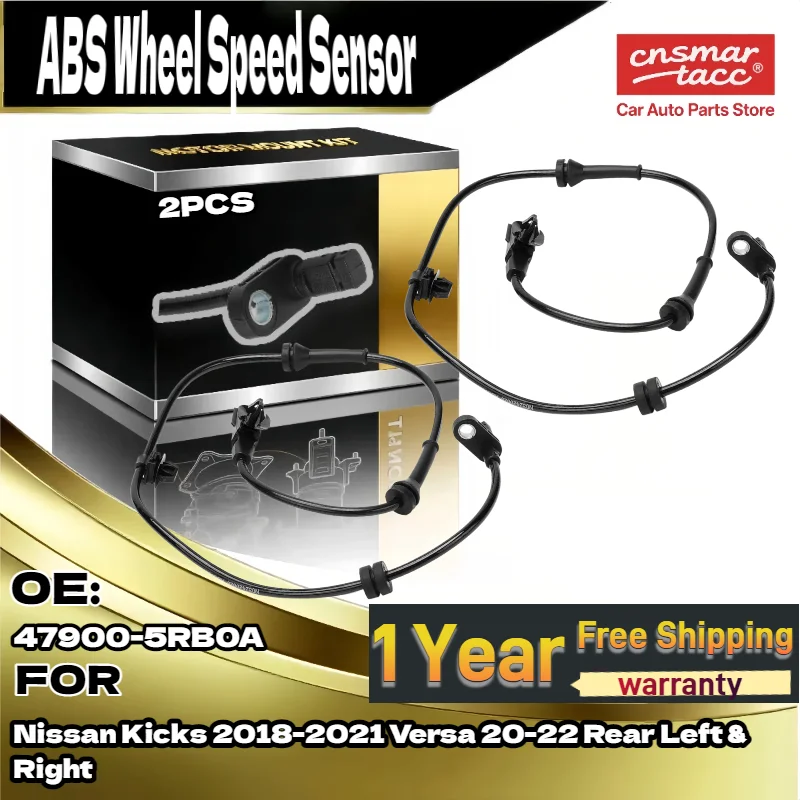 

For 2pcs Rear Left & Right ABS Wheel Speed Sensor 47900-5RB0A for Nissan Kicks 2018-2021 Versa 2020-2022