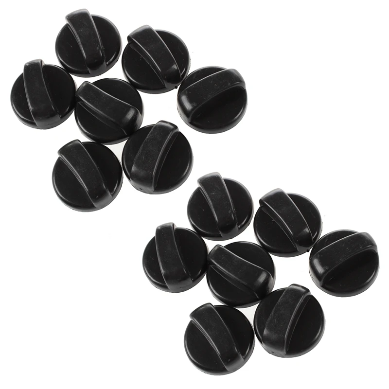 14 Pcs. 8Mm Hole Black Gas Stove Cooker Rotary Switch Knobs For The Kitchen