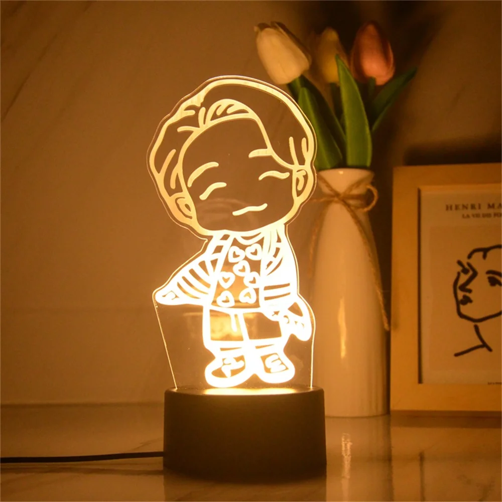 New Anime Lamp Cute Boys Led Night Light Bedroom Decoration for Children Friends Birthday Gift Anime Novelty 3D Night Lamps