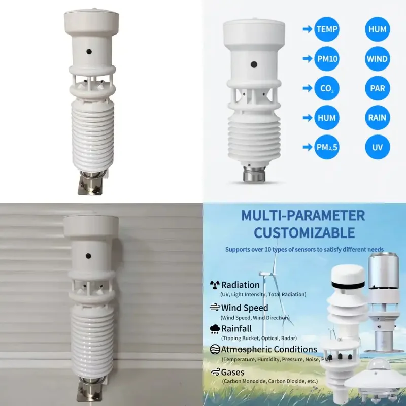 

Smart IoT Air Quality Sensor, Compact Outdoor Weather Station with PM2.5 PM10 Dust Temp Humidity Detection
