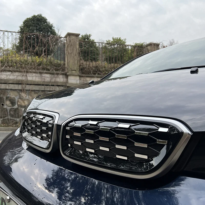 

For BMW i3 i01 2013-2016 2017 2018 2019 2020 2021 Silver ABS Car Front Bumper Grille Kidney Racing Grill Grilles Body Kit Tuning