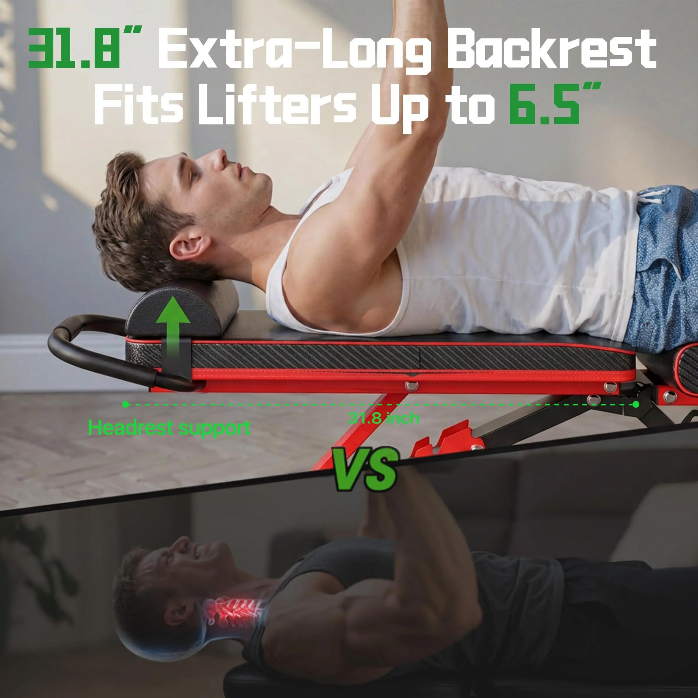 Adjustable Weight Bench for Home Gym, 14-in-1 Foldable Workout Bench