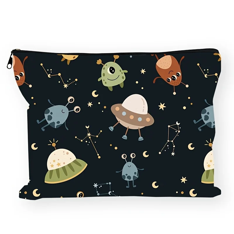 

A Cute Alien Makeup Bag- Multifunctional Zipper Pouch, Jewelry Storage Bag, Perfect Travel Zipper Small Storage Bag.