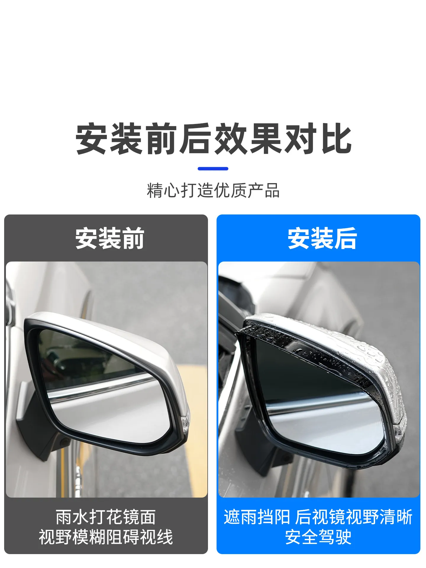 Side Mirror Rain Eyebrow Frame for Toyota Highlander/Crown Kluger 2022-2026 Rearview Mirror Rain Guard Visor Accessories 2