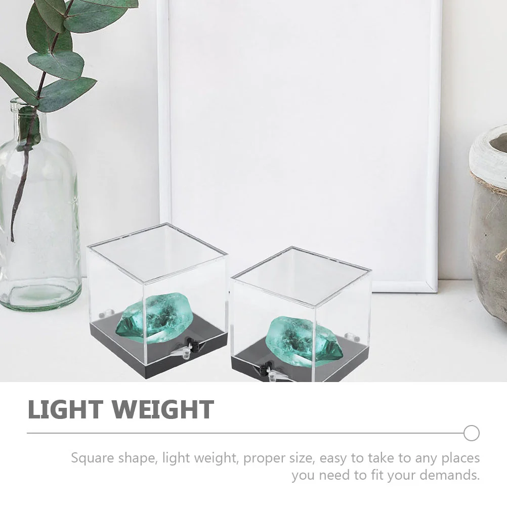 8 Pcs Storage Boxes Gems Transparent Shot Glass Jewelry Square Display Case Crate