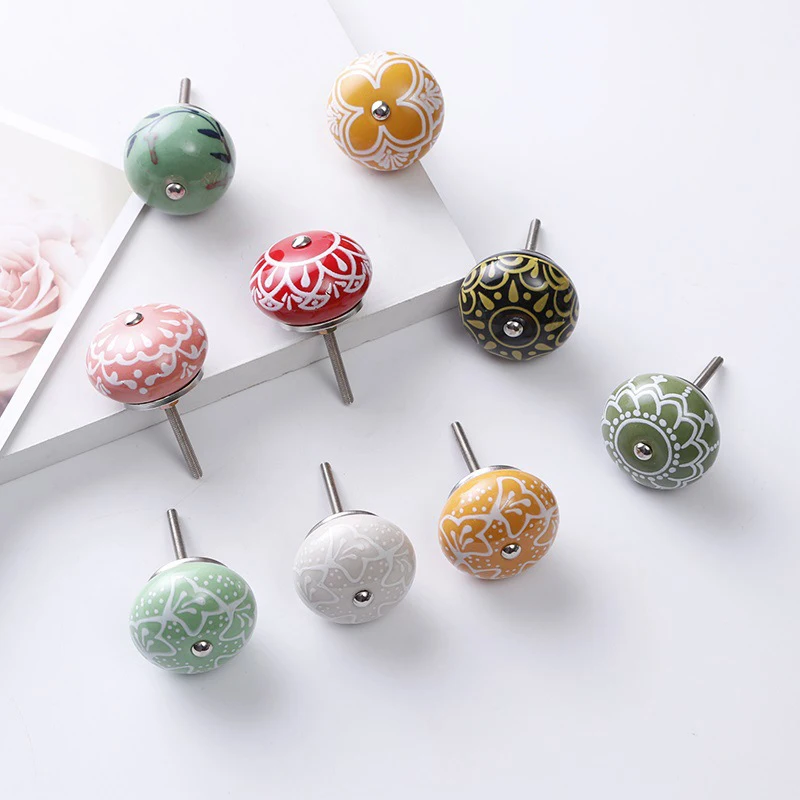 1x Ceramic Drawer Knobs Furniture Handle Kitchen Cabinet Knobs and Handles Cupboard Door Pull Handles Furniture Hardware
