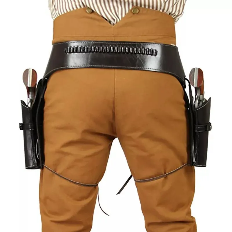 Capitaine ceinture Renaissance Cowboy Double ceinture Revolver étui médiéval Pirate Flintlock Corsair Halloween Costumes pour hommes