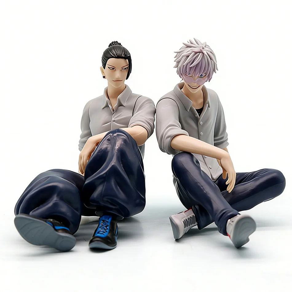 Auf Lager Neuankömmling Jujutsu Kaisen Figuren Satoru Gojo Suguru Geto Sitzende Pose PVC-Sammelmodelle Perfekte Geschenke für Jungen