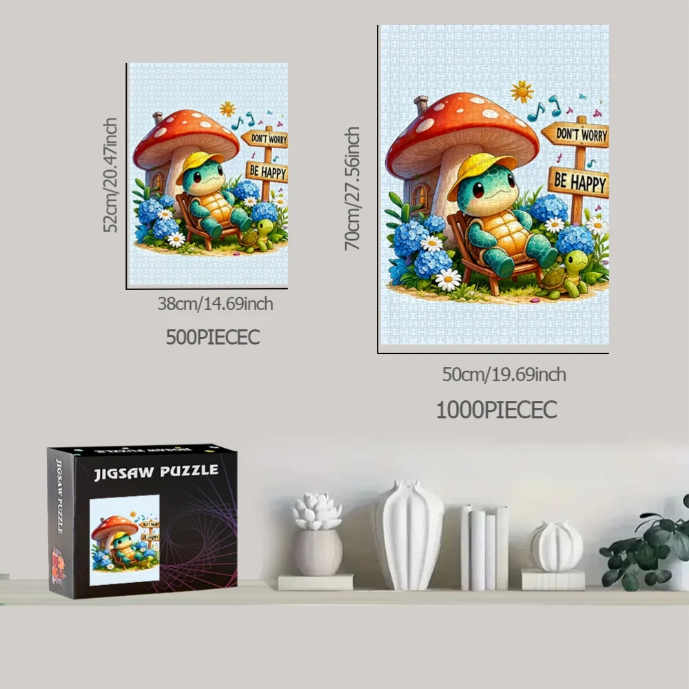 500 قطعة/1000 قطعة من أحجية الصور المقطوعة لبيت الفطر والسلحفاة |   لغز عالي الجودة لأعياد الميلاد والهالوين وعيد الميلاد وعيد الشكر