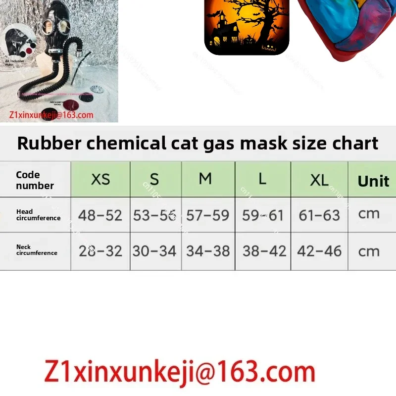 Customized Latex Gas Mask Set, All-inclusive Zipper Cosplay Accessories with Free Lenses, Upgraded Mask
