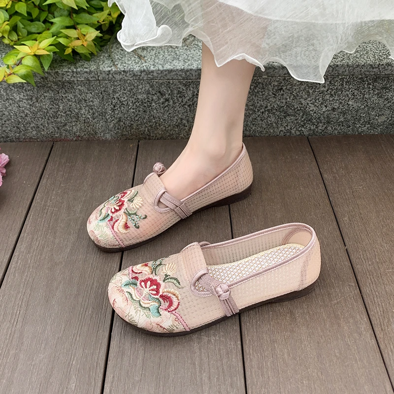 Soft Sole Casual Loafers สําหรับผู้หญิงฤดูร้อนแฟชั่นถักลื่น Breathable ตาข่ายเดินรองเท้าผู้หญิง SLIP-ON Platform รองเท้า