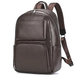 2026 Hot Fashion Genuine Leather Backpack Real Cowskin Travel Backpacks Men Women Daypack Black Brown Bagpack Bag For School
