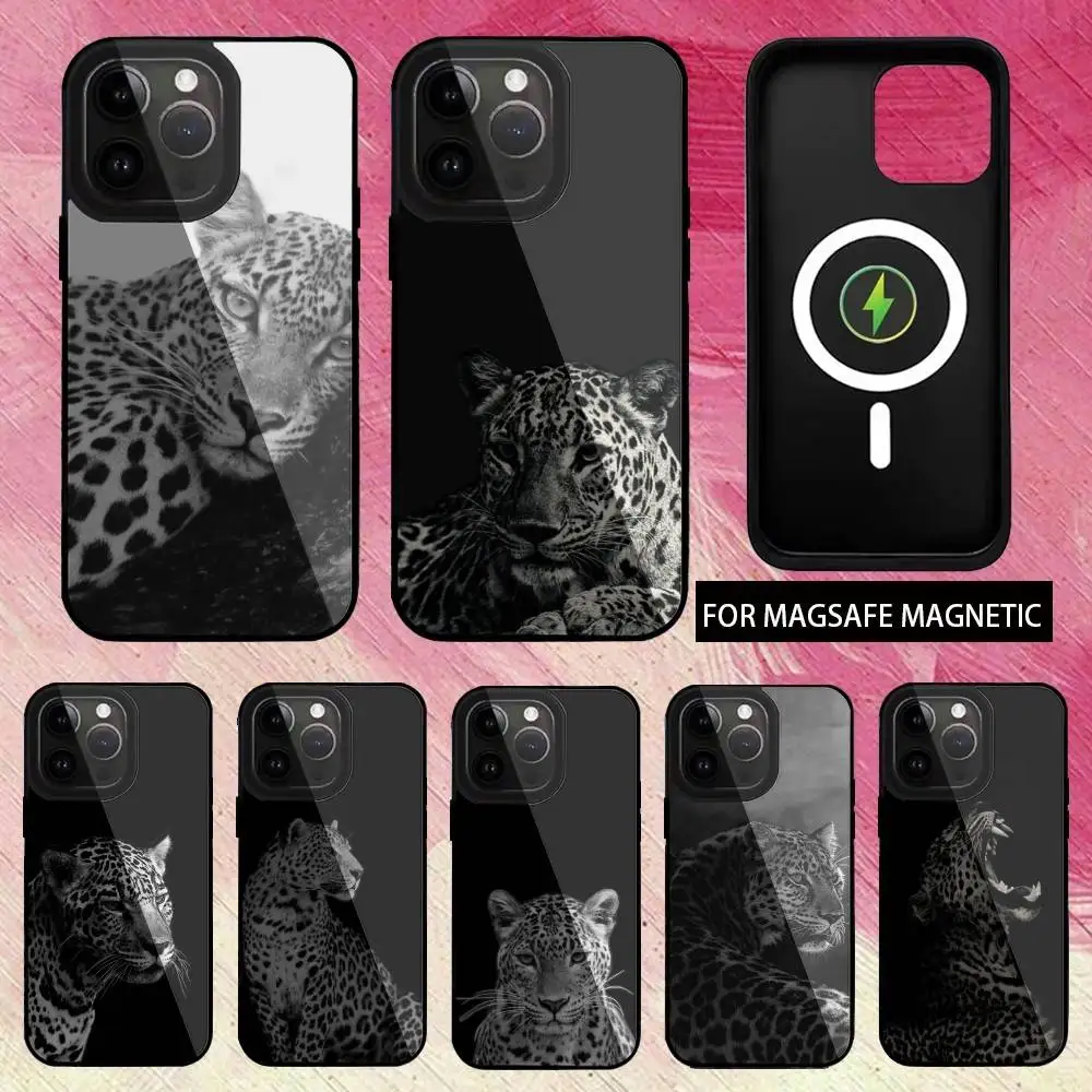 

Leopard Phone Case For iPhone17,16,15,14,13,12,11 Plus,Pro Max Magnetic Magsafe Wireless Charging