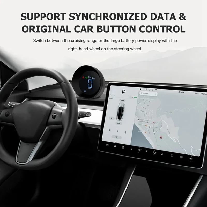 For Tesla Model 3 Model Y Car Multifunction Steering Wheel HUD Head Up Display HD LCD Display Instrument Multimedia OBD Parts