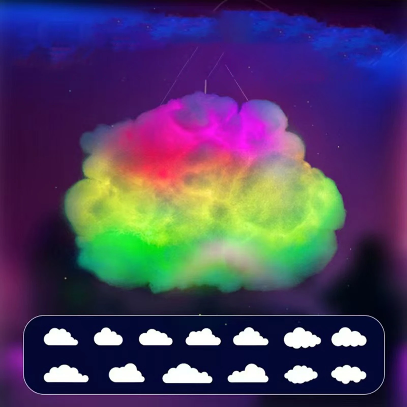 

Светодиодные облака для домашней музыки, синхронизация, динамические многоцветные облака, окружающий ночник для гостиной, спальни, кабинета, подвала, гаража