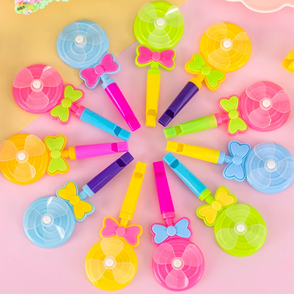 12/30 Pcs Fun Colorful Whistle Windmill Game Children's Day Baby Shower Birthday Party Gift Pinata Filler Kids Reward Small Toy