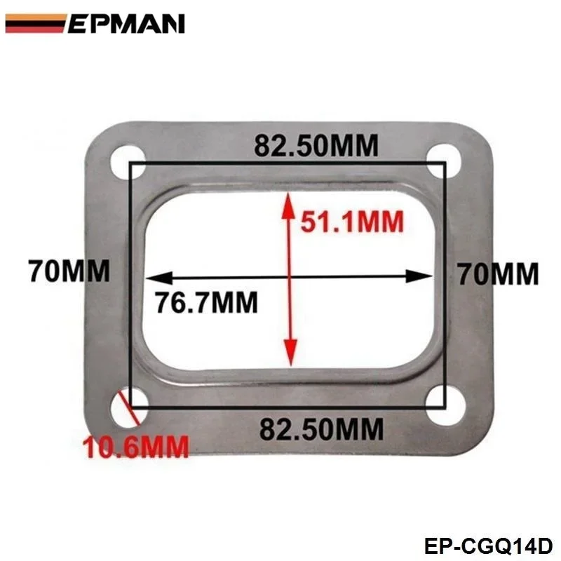 EPMAN 10PCS/LOT T4 Turbo Flange Gasket 4 Bolt 304 T04E T66 T70 GT35 GT40 Exhaust Inlet Outlet EP-CGQ14D