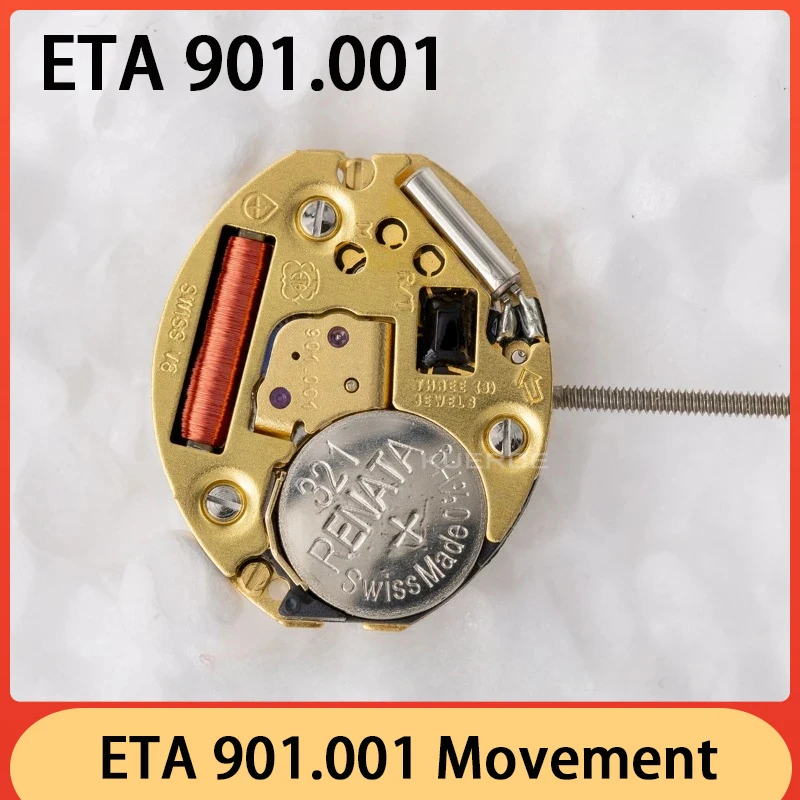 Swiss ETA 901.001-reloj con movimiento de cuarzo, accesorio con 2 manos, tiempo preciso de viaje, Original, nuevo, 901001