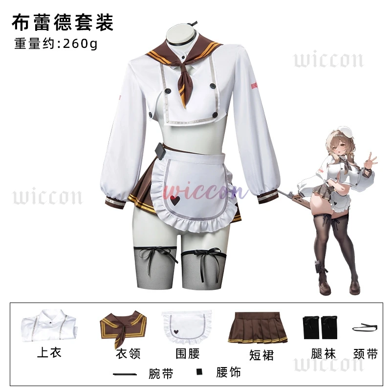 Nikke آلهة النصر العروس تأثيري حلي لعبة Nikke SSR مثير موحدة ازياء شعر مستعار هالوين كرنفال البدلة