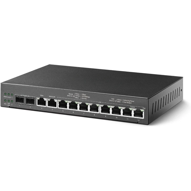 ER7212PC Omada Router, VPN Router สูงสุด 4 WAN 8 PoE+ พอร์ต LAN @ 110W ติดตั้งง่าย |   โหลดยอดคงเหลือ