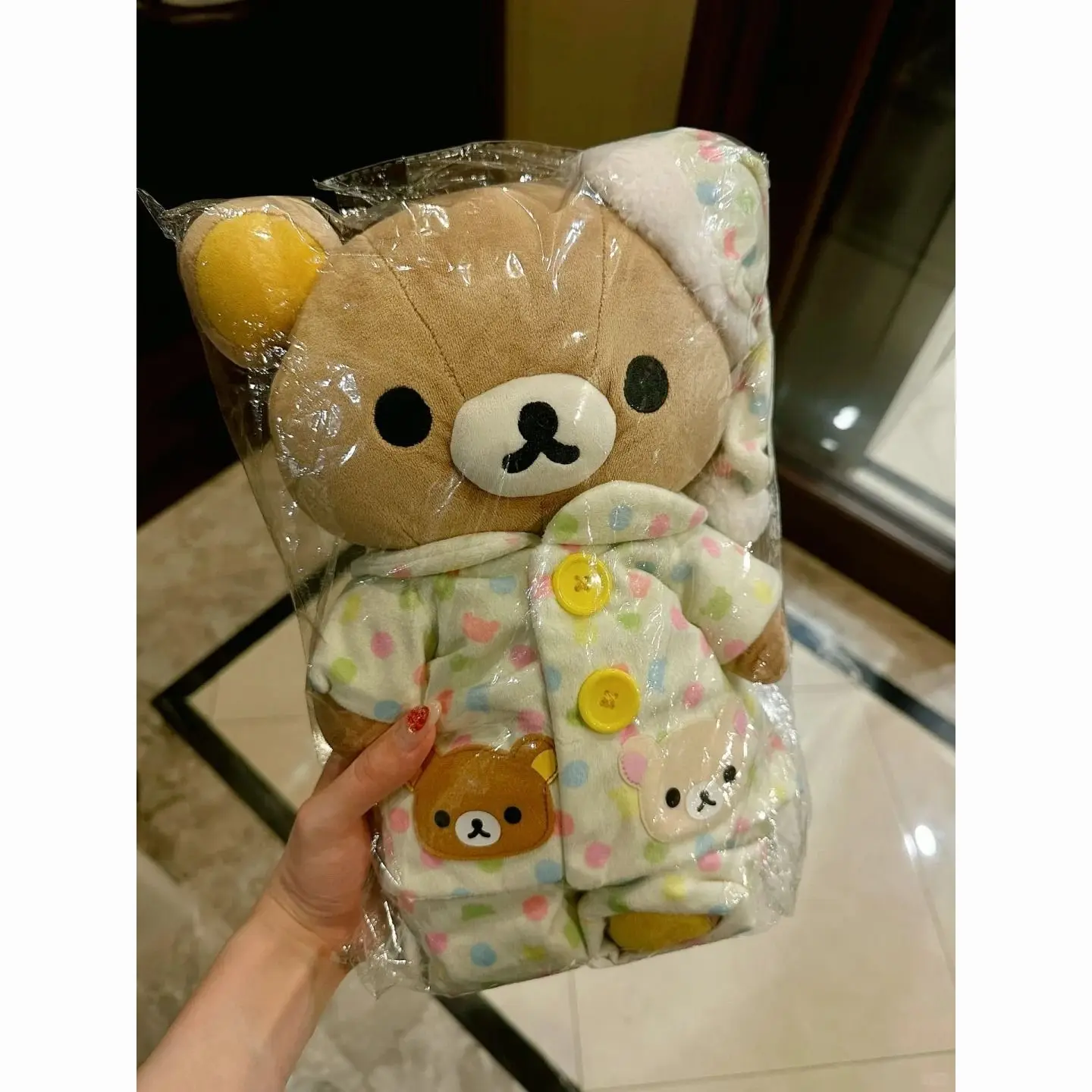 

38 см Kawaii Rilakkuma креативная пижама кукла медведь игрушки аксессуары милая плюшевая кукла для детей подарки на день рождения и Рождество игрушки для девочек