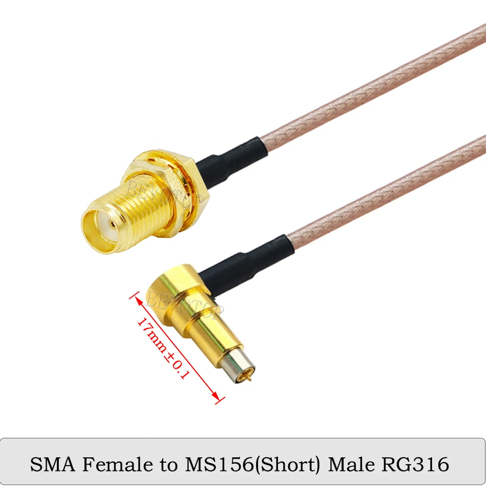 RG-316 Short MS156 Male Right Angle to SMA Male FemaleConnector RG316 Pigtail Testing Cable Adapter RF Coaxial Extension Cable