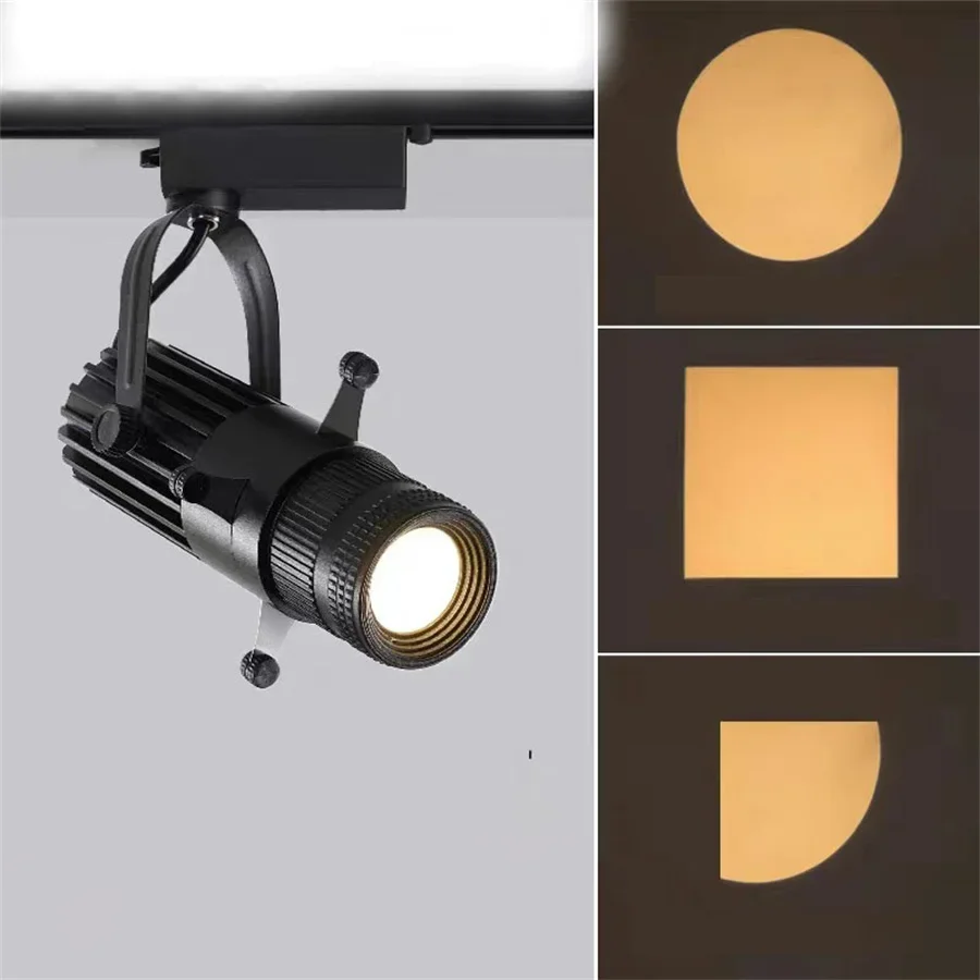 Imagem -02 - Square Shape Graphics Cutting Light Rail Track Spotlight Museum Art Decor Galeria de Pintura Cut Lamp 5w 10w 15w Ajustável