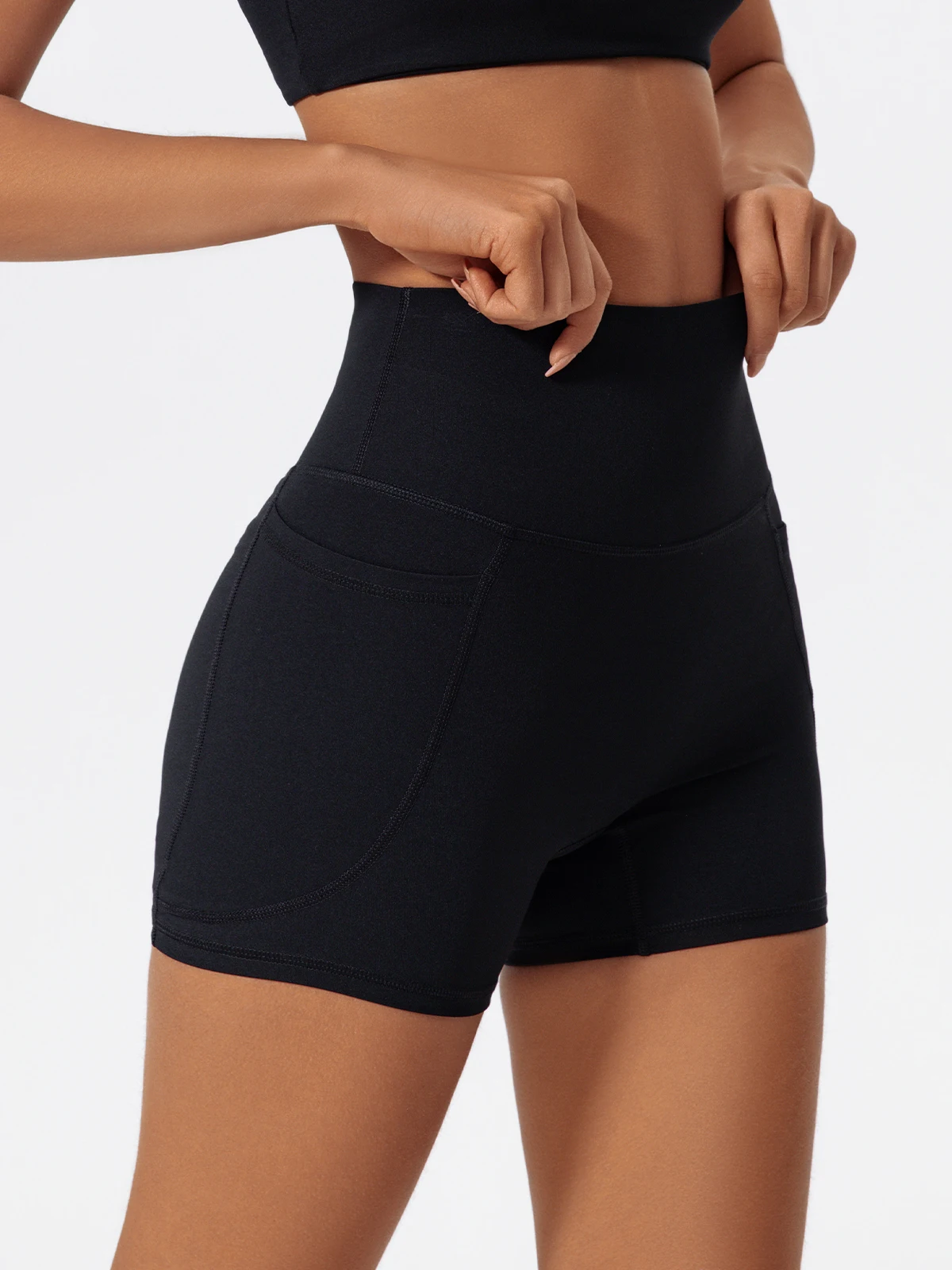 Hearuisavy Taschen Workout Gym Legging Frauen Radfahren Shorts Quick-Dry Yoga Kleidung Atmungsaktiv Hohe Taille Sport Shorts Weibliche – Detail 35