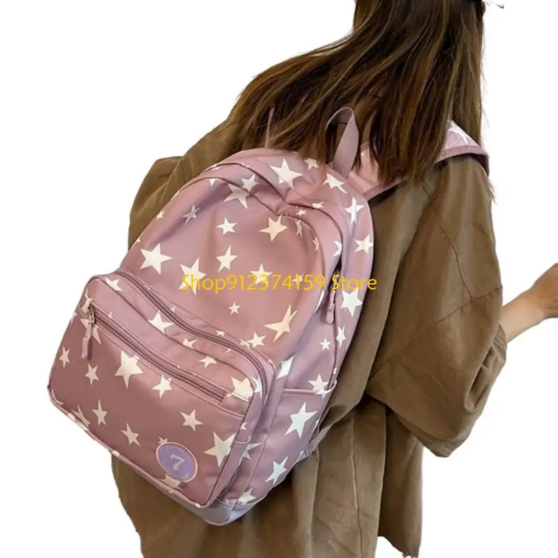

G5AE Double Strap Shoulder Bag for Student Backpack Lightweight School Bag Rucksack