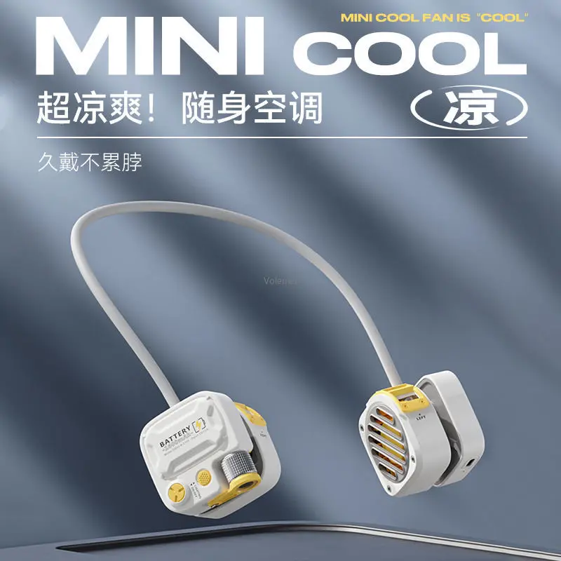 Mới Youpin USB Di Động Quạt Tay Cổ Quạt Pin Sạc Thể Thao Quạt Điều Hòa Làm Mát Tích Hợp Portátil