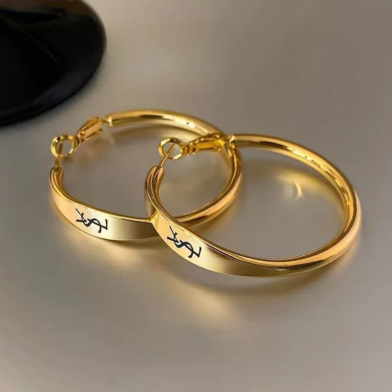 الذهب رسالة كبيرة هوب أقراط المرأة خمر الراقية الشعور هوب أقراط مبالغ فيها جو تصميم الأذن مجوهرات