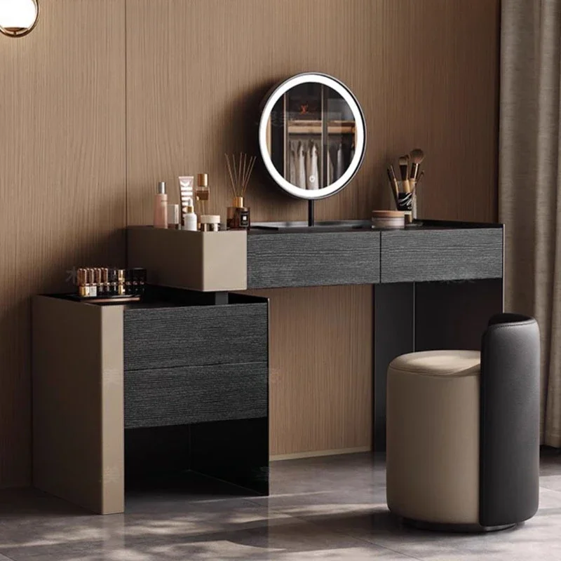 

Aesthetic Luxury Vanity Dresser Storage Women Cabinet Drawer Dressing Table Modern Design Tocador Maquillaje Bedroom Furniture