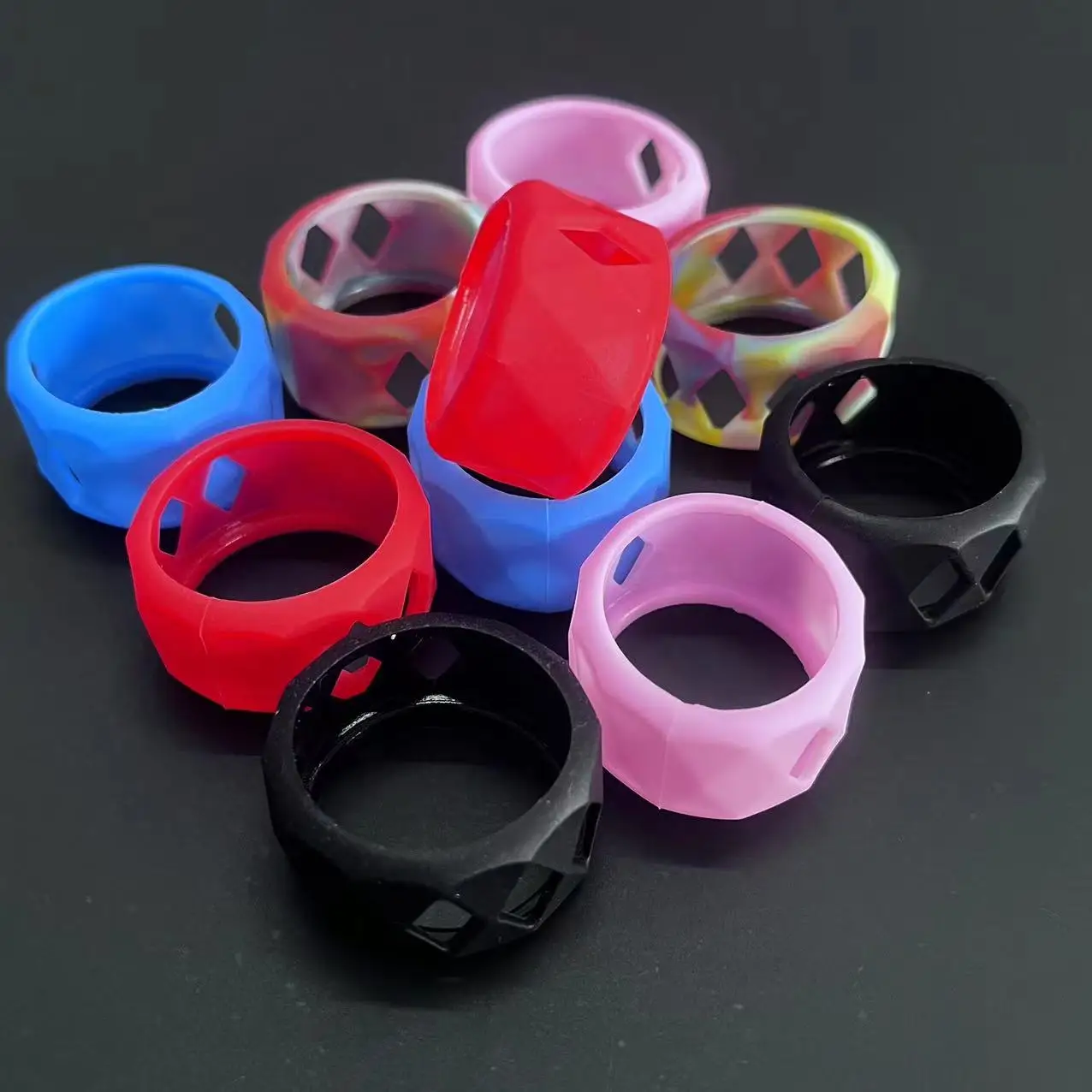 1pc Silicone Case Decorative Protection Non-slip Glass Bottles Band Ring For Zeus X Mesh Bulb Bubble Glass Tube Tank Accessories