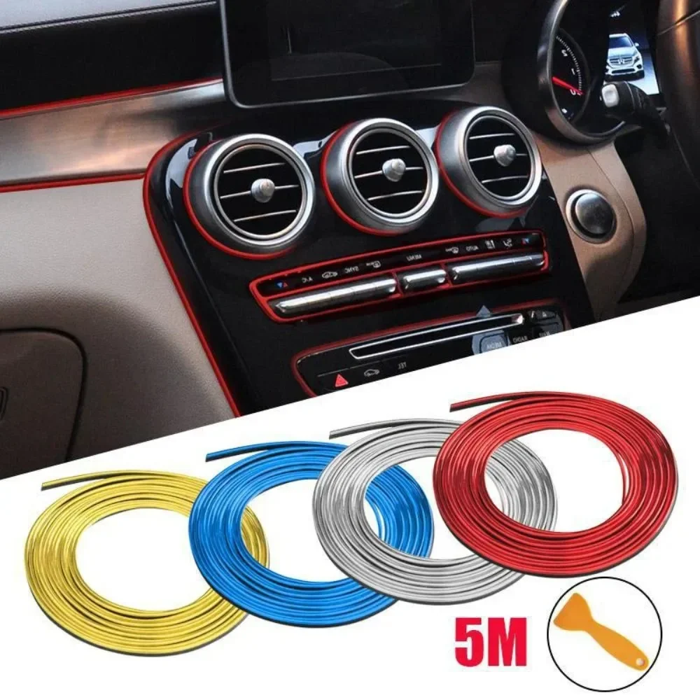 1/3/5M Auto Mouldings Car Cover Trim Dashboard Door Car-styling Universal Car Moulding Decoration Flexible Strips Interior