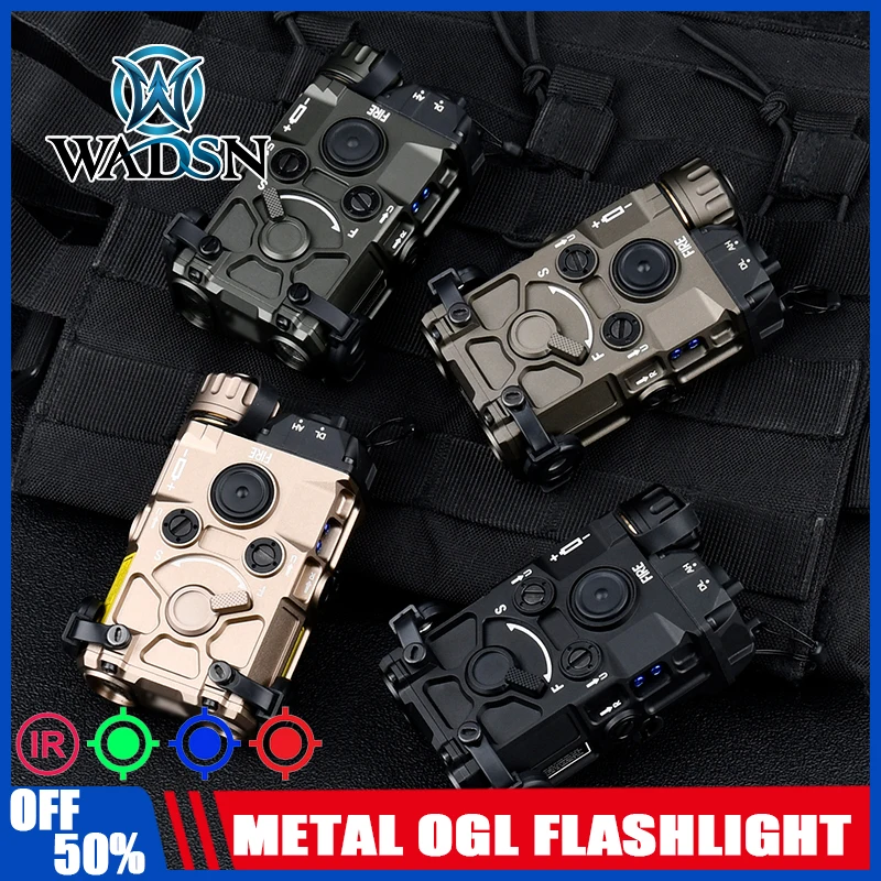 

EOTE Tactical OGL Aluminum IR Laser Indicator Sight Red Green Blue Dot Whitelight Flashlight Strobe Hunting Light Fit 20mm Rail