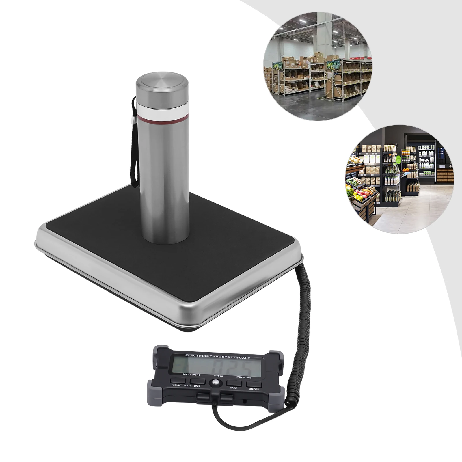 

Весы для почтовых посылок, цифровые почтовые весы 440 фунтов, стабильный высокоточный датчик, два режима мощности для других оптовых рынков