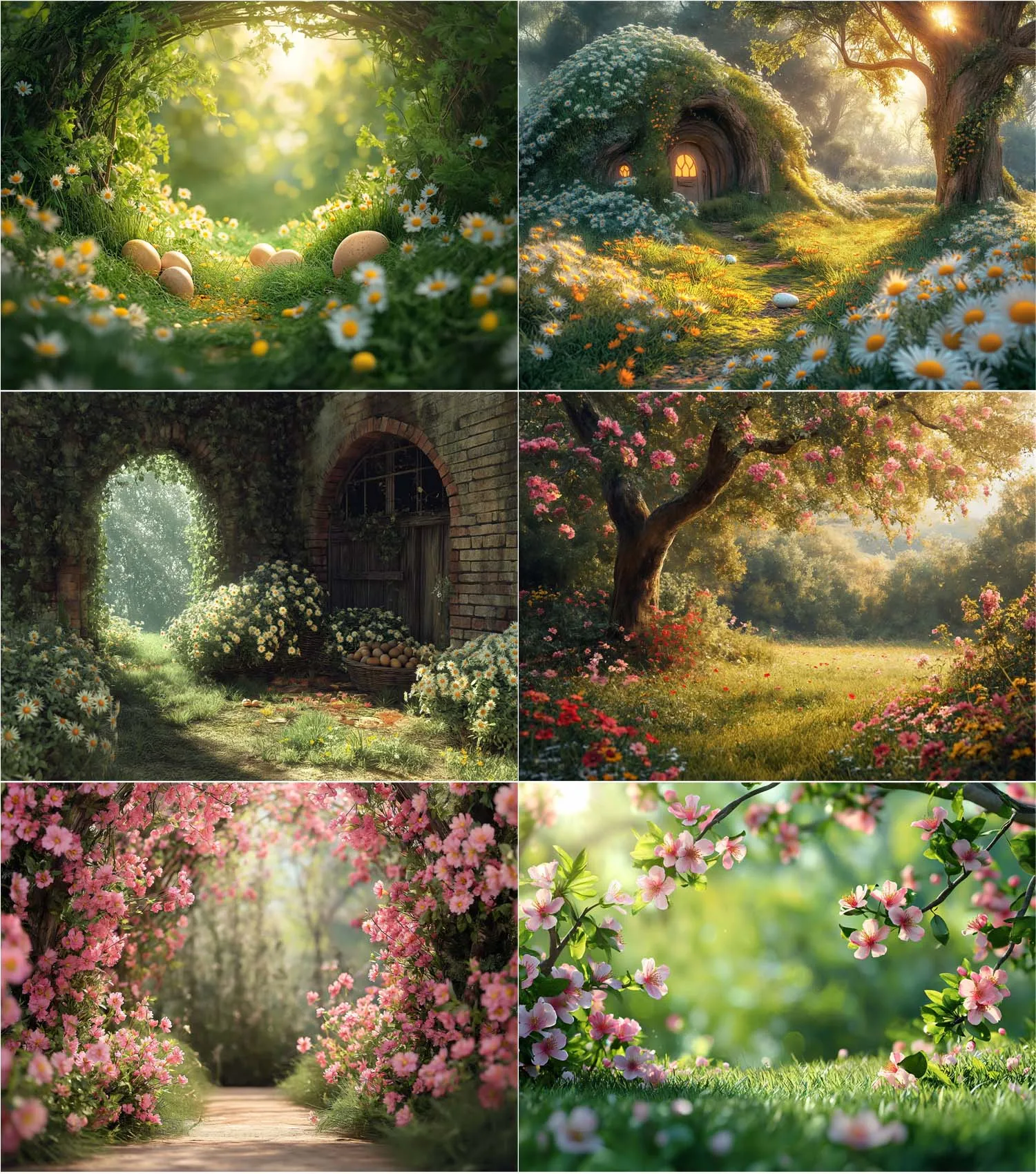 خلفية تصوير عيد الفصح ، صور أطفال ، صور ، نمط زهور وبيضة ، فينيل إيكون ، طراز عتيق ، خلفية ، ربيع