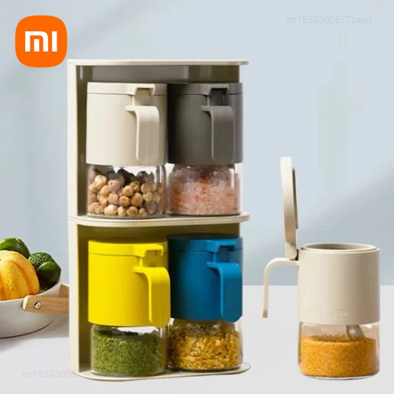 New Xiaomi Zuutii Spice Jar Moisture-Proof Seasoning Box High Borosilicate Seasoning Bottle Kitchen Pepper Boxes Jar With Spoon