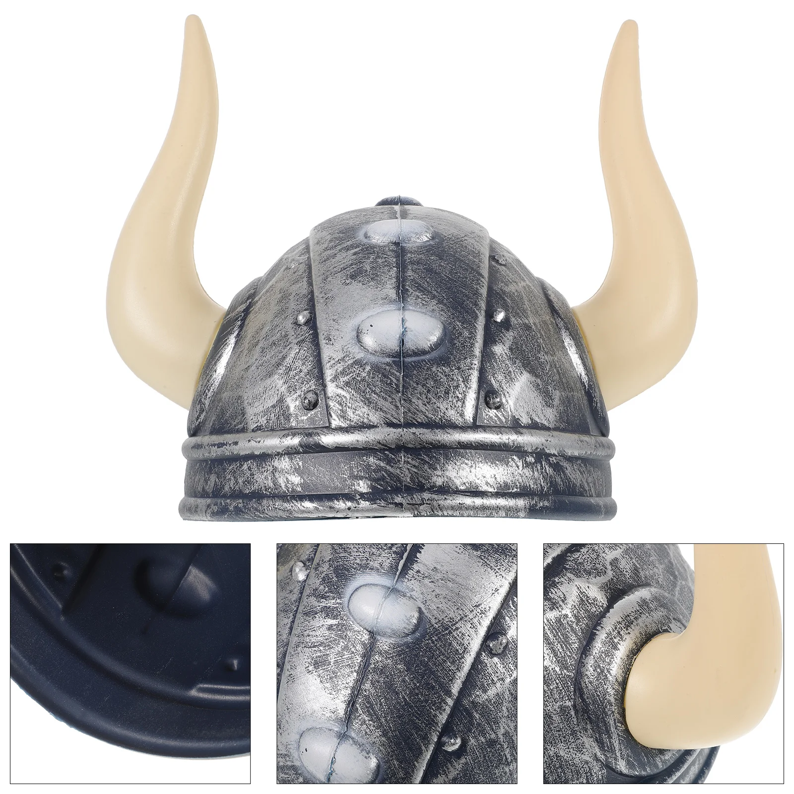 Buffalo Ox Horns Hat Viking Hat Halloween Decoration Props Party Accessory Kids Toys Plaything for Cosplay Costume Party (Golden