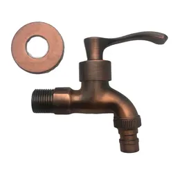 Antique Brass Basin Faucet Kitchen Garden Wall Mounted Lavatory Bathroom Mop Water Tap Washing Machine Vintage Faucet Taps