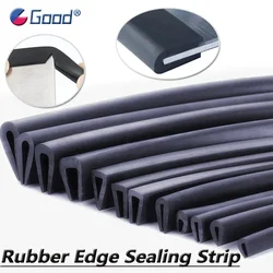 1-5M Black U Shaped Rubber Edge Sealing Strip U Section Protector Edges Shield Encloser Sealing For Car Doors、Glass、Metal Panel