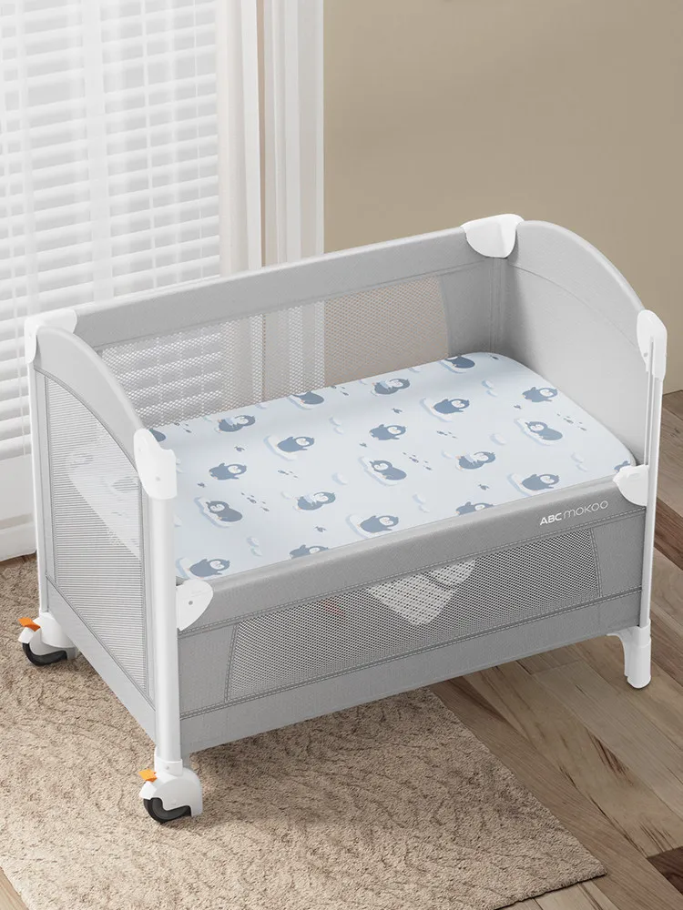 Baby mat, baby breathable sweat-absorbing antibacterial ice silk mat, children's washable crib special summer