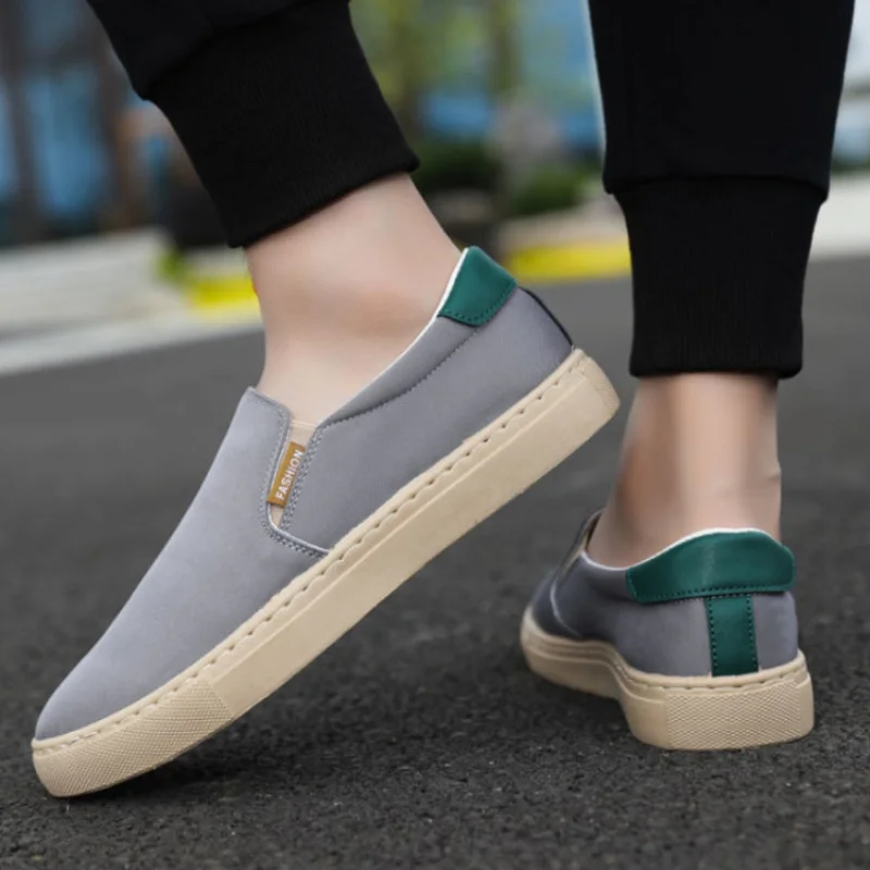 2024 Spring/Summer New Large Men's Shoes Canvas Shoes Men's Lazy One Step Casual Board Shoes Men's Cloth Shoes