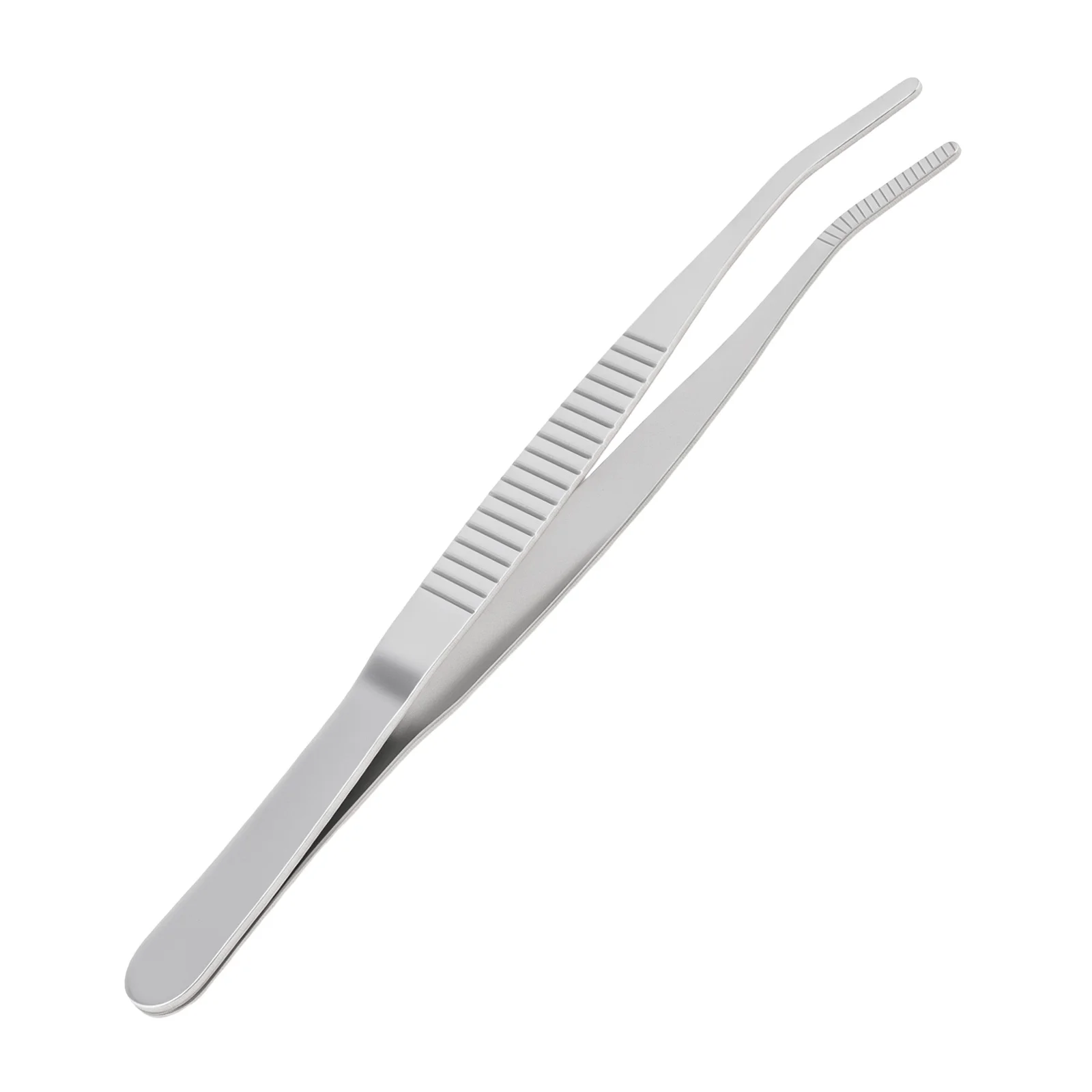Stainless Steel Precision Tweezers for Electronics Jewelry Fine Crafts Curved Serrated Tip Teeth Knurled Handles 125mm Tweezers