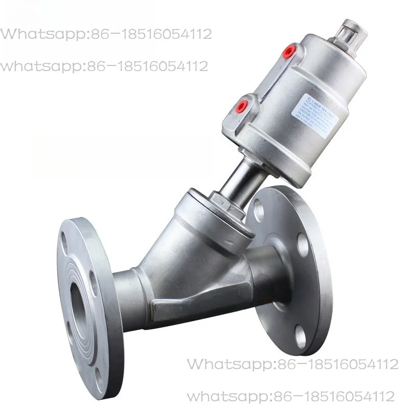 304 Stainless Steel Pneumatic Flanged Angle Seat Valve DN15 20 25 32 40 50 65 Type Y, for steam
