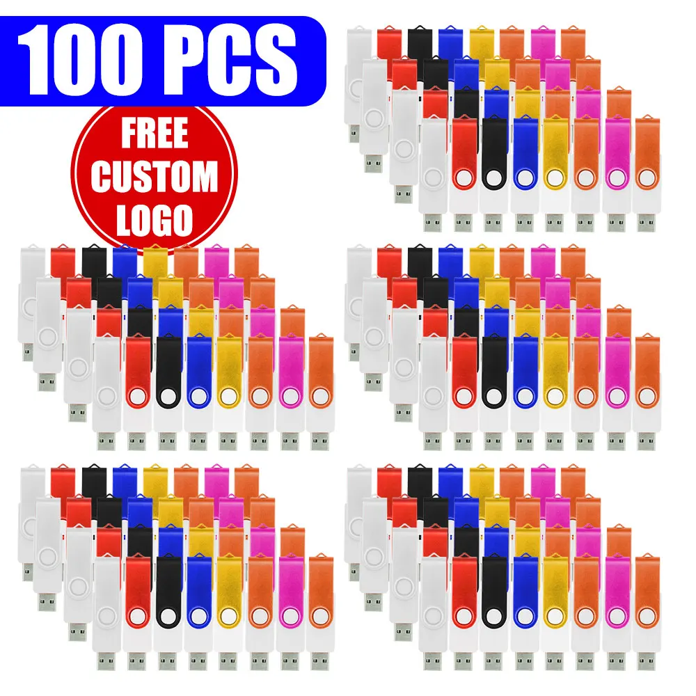 

Free Custom 100PCS USB Flash Drive Pen Drive 256MB 512MB 1GB 2GB 4GB 8GB 16GB Pendrive Memory Stick 32GB 64GB USB Stick Gift