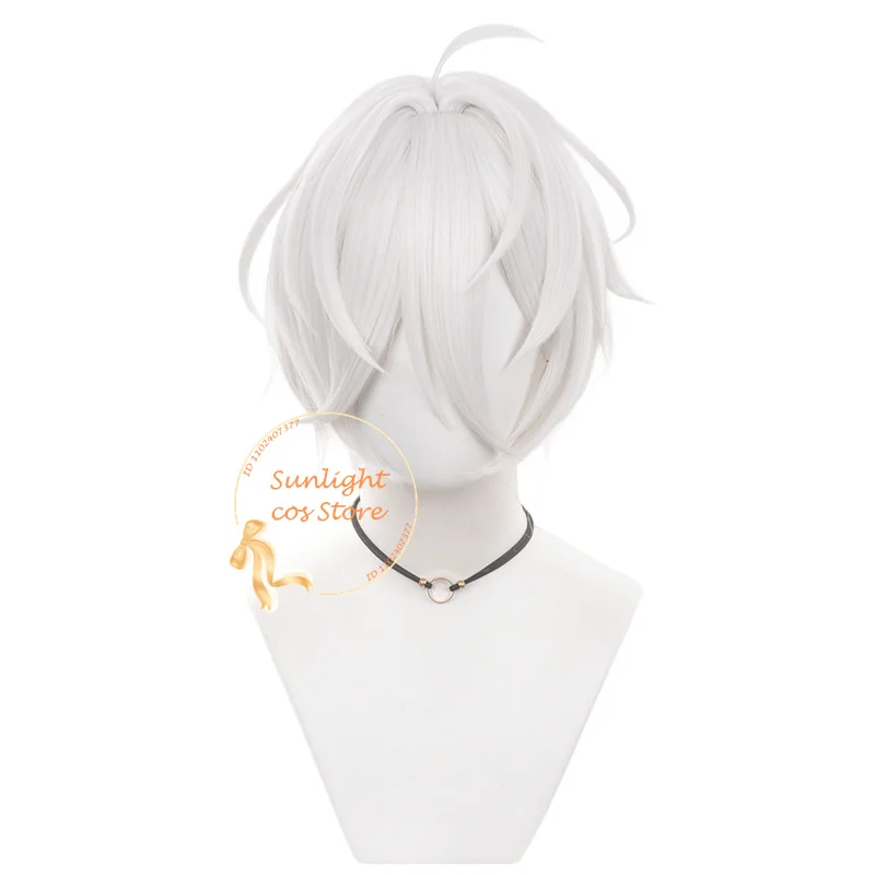 Natsu kanna Wig 32cm Short Silver White Wigs ES Kanna Natsu Cosplay Anime Cosplay Wigs Heat Resistant Synthetic Hair Halloween